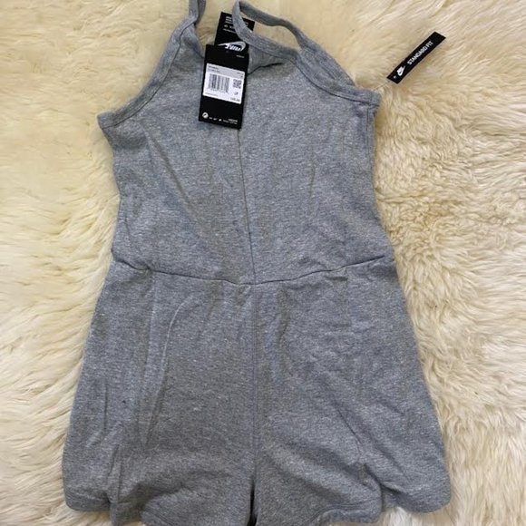 NIKE WOMEN'S SPORTSWEAR NSW GYM VINTAGE ROMPER in Grey Slip On Comfy Stylish - Picture 7 of 8